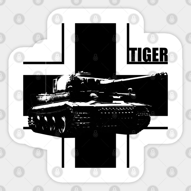 tiger - tank Sticker by hottehue